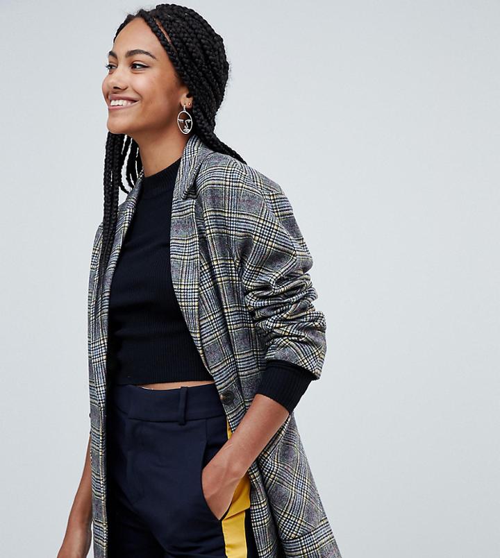 Esprit Tailored Check Coat - Gray