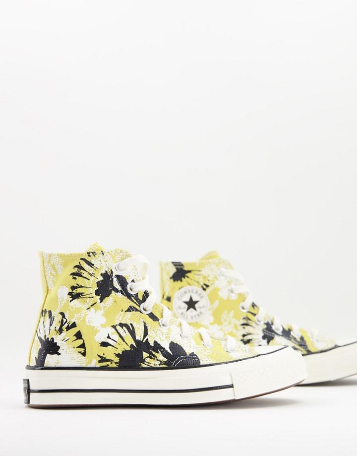 Converse Chuck 70 Hi Hybrid Floral Jacquard Canvas Sneakers In Saturn Gold-yellow