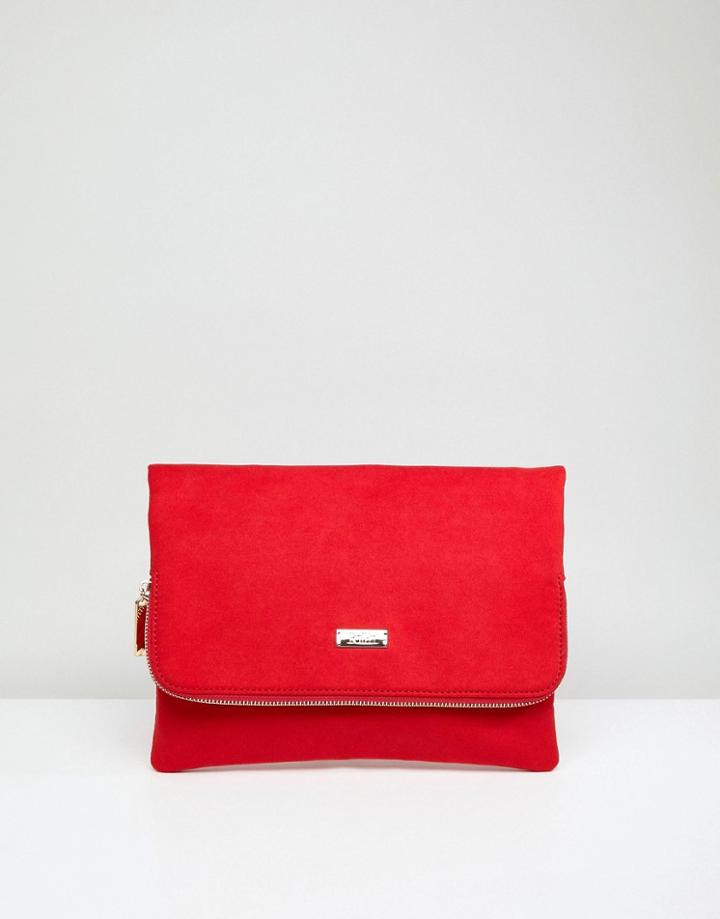 Faith Pring Foldover Clutch Bag - Red