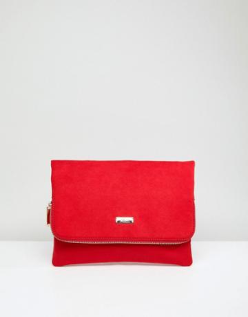 Faith Pring Foldover Clutch Bag - Red