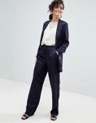 Asos Tailored Soft Jacquard Pants-navy