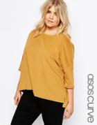 Asos Curve Top In Oversized Boxy Fit - Brown