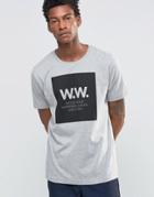 Wood Wood Large Aa Logo T-shirt Exclusive - Gray