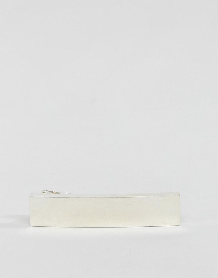 Icon Brand Flat Tie Bar In Antique Silver - Silver
