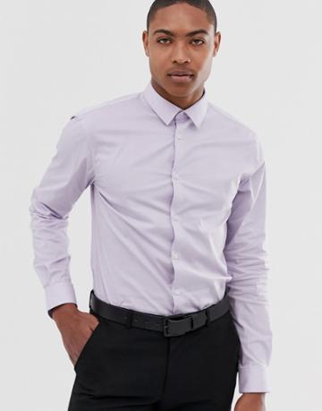 Celio Smart Shirt With Stretch In Lilac - Purple
