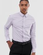 Celio Smart Shirt With Stretch In Lilac - Purple