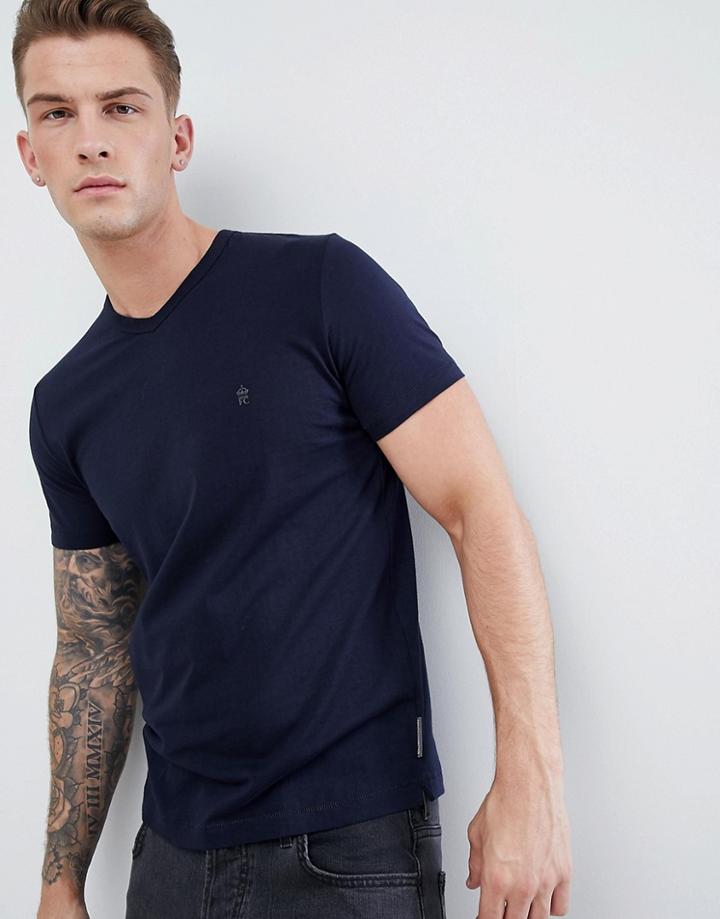 French Connection V Neck T-shirt-navy