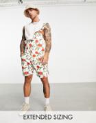 Asos Design Short Overalls With Fruit Print-multi