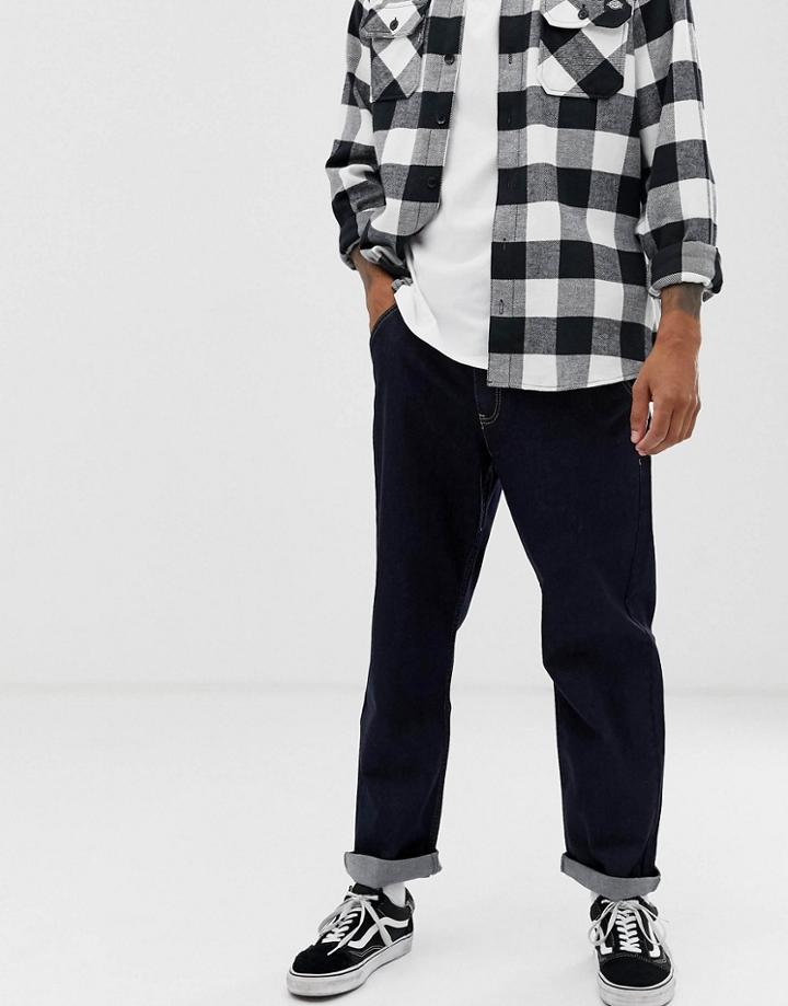 Brooklyn Supply Co Wide Fit Jeans In Indigo Blue