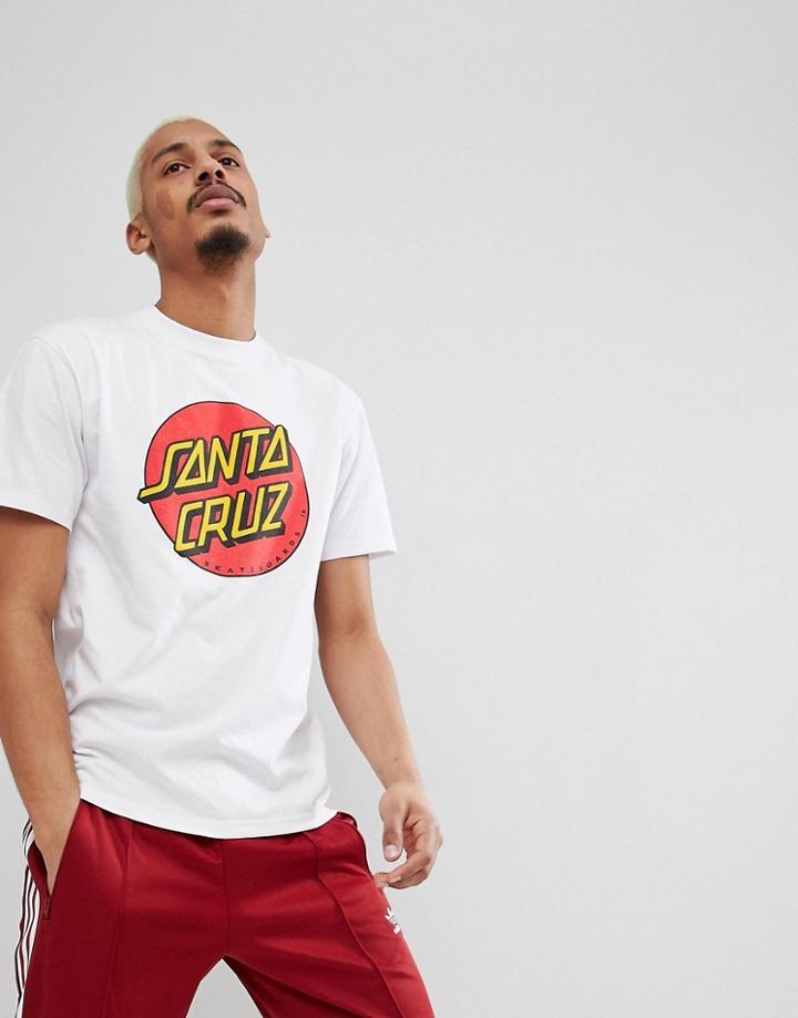 Santa Cruz Classic Dot T-shirt In White - White