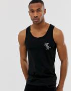 French Connection Muscle Fit Fcuk Logo Tank-black
