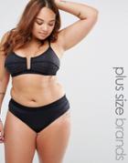Robyn Lawley Burn Out Bikini Set With High Waist Bottoms - Black