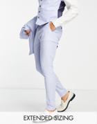 Asos Design Super Skinny Linen Mix Suit Pants In Blue