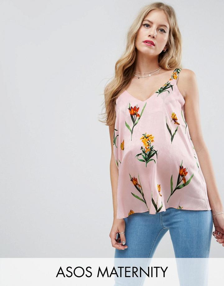 Asos Maternity Swing Cami In Floral Print - Pink