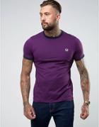 Fred Perry Slim Fit Sports Authentic Ringer T-shirt In Purple - Purple
