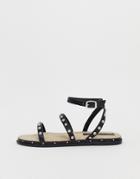 Asos Design Juliette Premium Leather Studded Espadrilles - Black