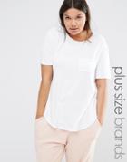 Missguided Plus Pocket Front T-shirt - White