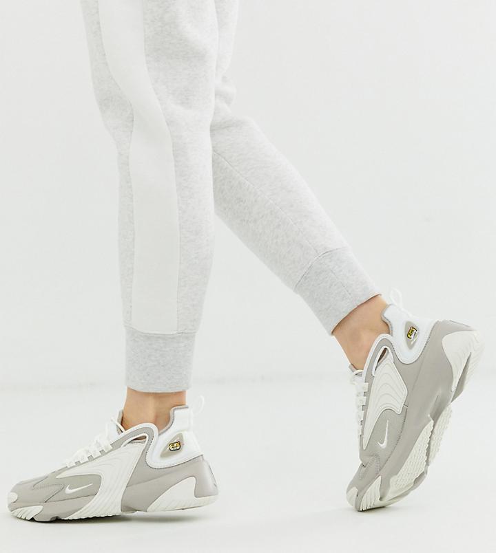 Nike Beige And White Zoom 2k Sneakers