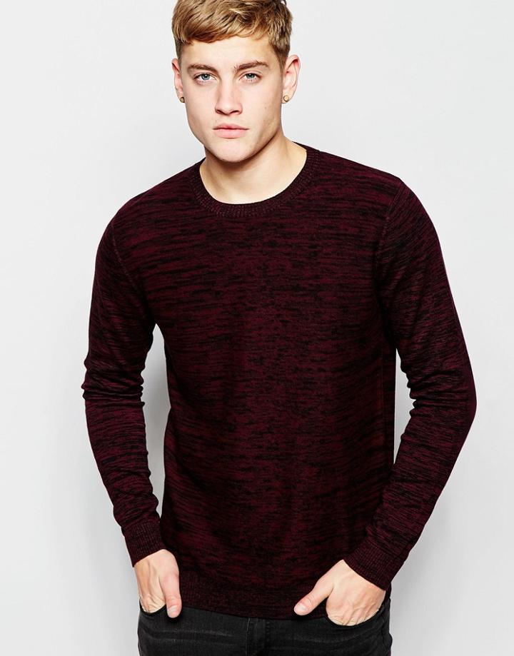 Jack & Jones Knitted Crew Neck Sweater - Fig