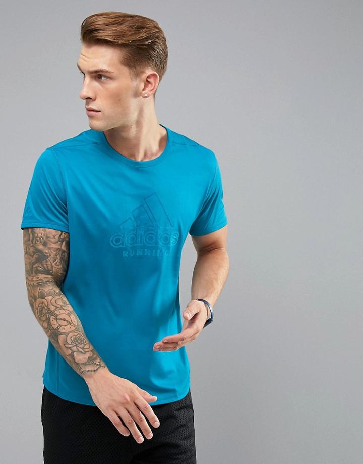 Adidas Running Tko Reversible T-shirt In Blue Br5659 - Blue
