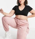 Missguided Plus Cargo Sweatpants With Pocket Detail In Baby Pink