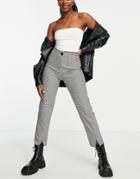 River Island Houndstooth Check Side Split Tailored Pant In Black - Part Of A Set