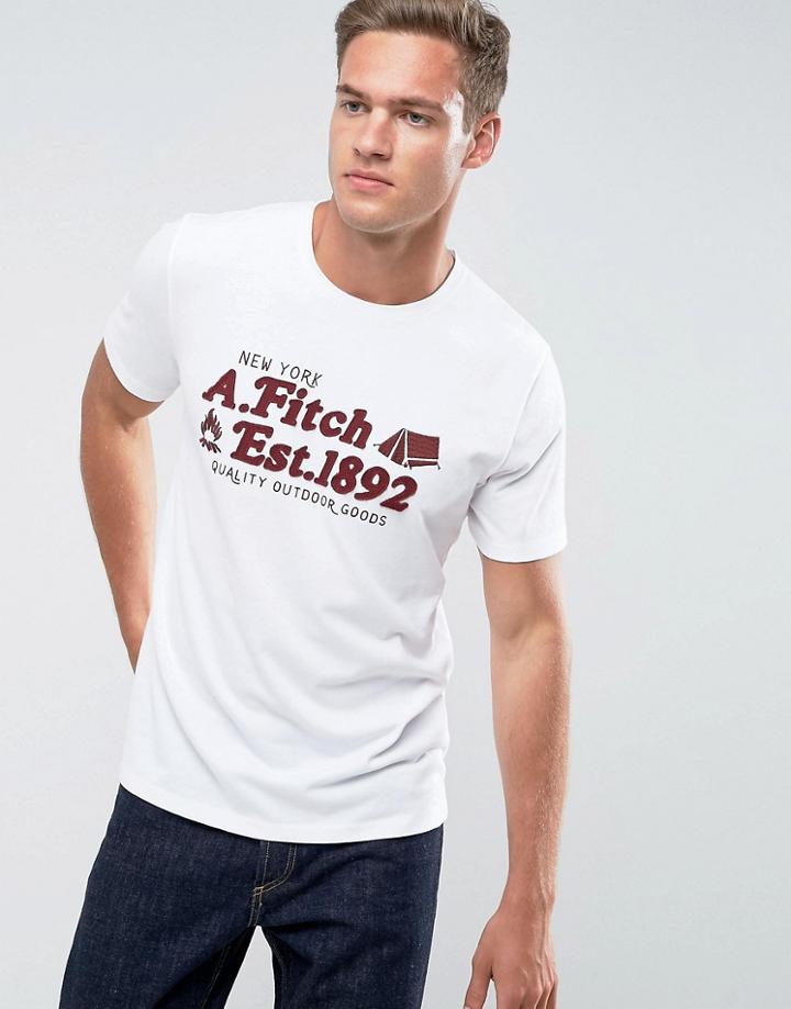 Abercrombie & Fitch Slim Fit T-shirt Tech Logo In White - White