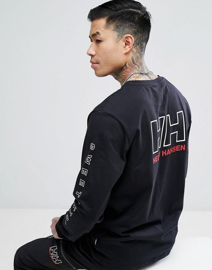 Sweet Sktbs X Helly Hansen Long Sleeve T-shirt With Back Print - Black