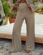 4th & Reckless X Amaka Hamelijnck Kahllua Woven Crinkle Beach Pants In Beige - Part Of A Set-neutral