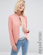 Asos Petite Edge To Edge Ponte Blazer With Pocket - New Blush