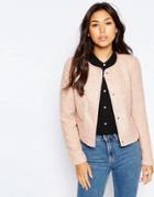 Vero Moda 3/4 Sleeve Button Front Jacket - Mahogany Rose