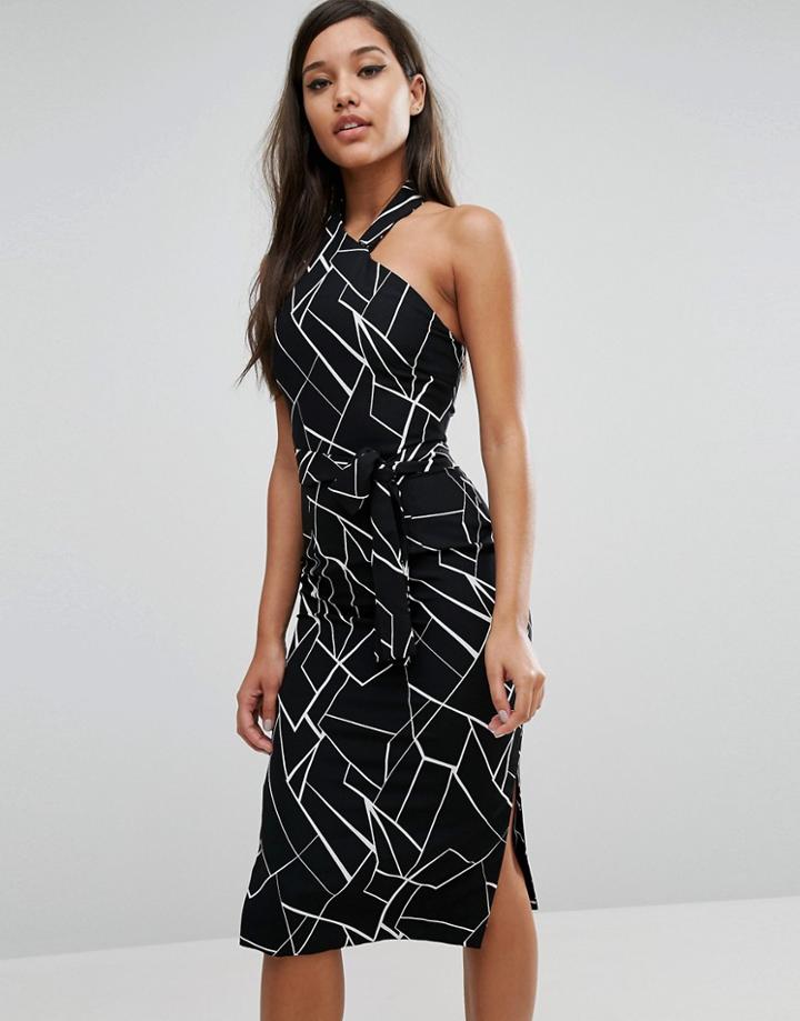 Lavish Alice Halterneck Midi Dress - Multi
