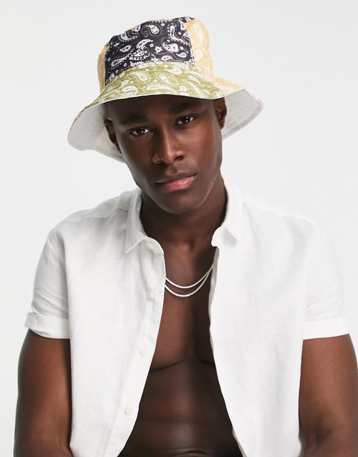 Svnx Campground Printed Bucket Hat In Olive-green