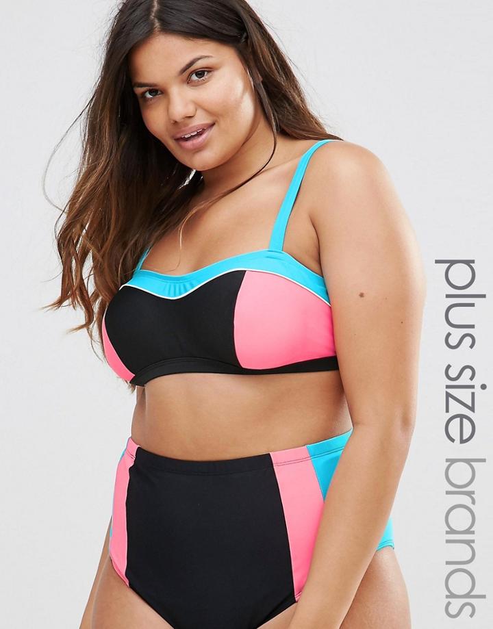 Costa Del Sol Color Block Bandeau Bikini Top - Multi