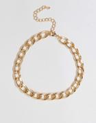 Asos Curb Chain Choker Necklace - Gold