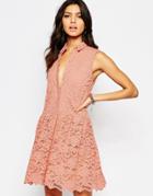 Y.a.s Roman Lace Dress - Pink