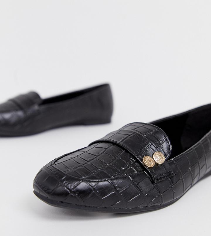 New Look Coin Detail Loafers In Black