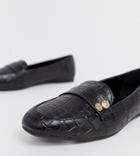 New Look Coin Detail Loafers In Black