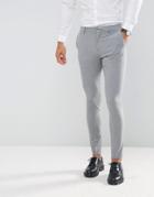 Selected Homme Super Skinny Wedding Suit Pants With Stretch - Gray