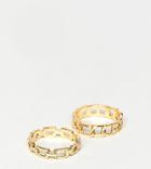 Designb London Gold Chain 2 Pack Of Rings - Gold