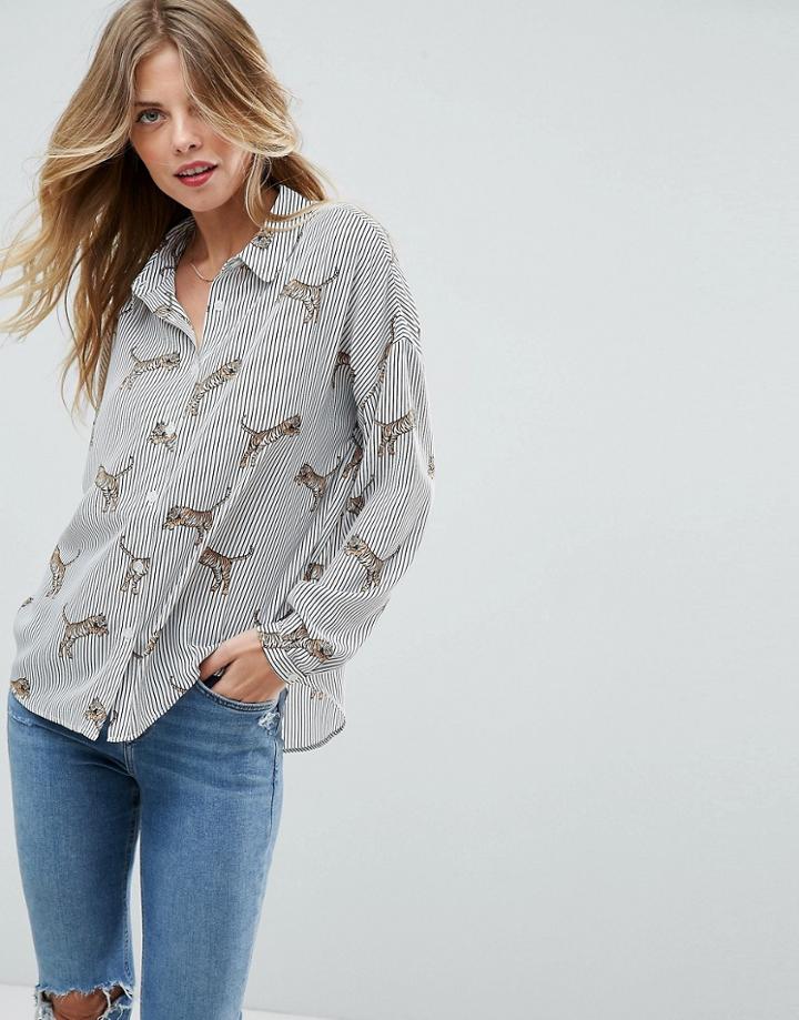 Asos Shirt In Stripe Tiger - Multi