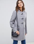 Asos Design Classic Duffle With Pocket Detail-gray