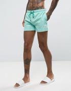 Rose London Swim Shorts In Blue With Logo - Blue
