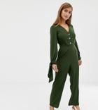 Vero Moda Petite 3/4 Tie Sleeve Jumpsuit-black