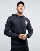 Juice Pullover Hoodie With Patches - Black