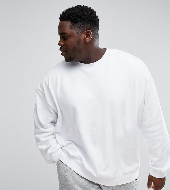 Asos Plus Oversized Sweatshirt In White - White
