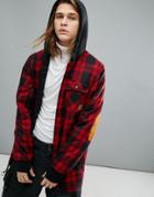 Dc Shoes Snow Backwoods Checked Jacket With Insulated Flannel - Red
