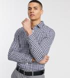 Asos Design Slim Fit Work Check Shirt In Blue-blues