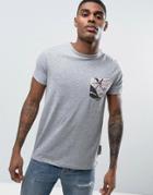 Criminal Damage Chest Pocket T-shirt - Gray