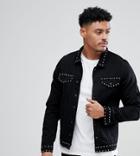 Just Junkies Studded Denim Jacket - Black